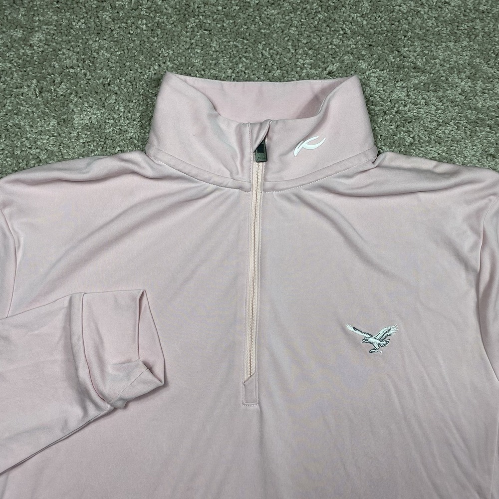KJUS Kallen Half Zip Mens 48 Small Red Pink Modal Blend UPF50+ Golf Casual